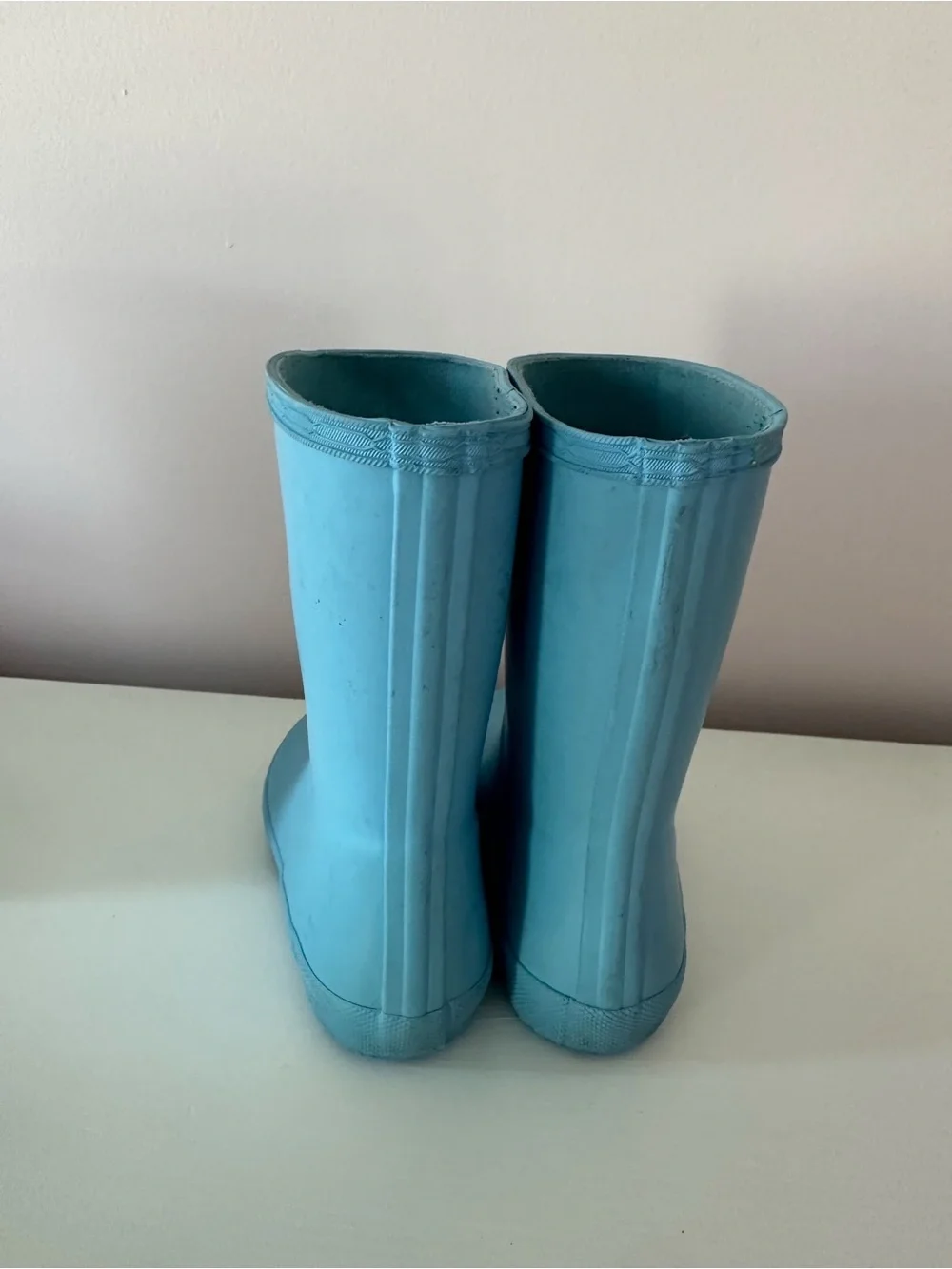Hunter Kids US 12 light Blue Rubber Rain Boots GUC